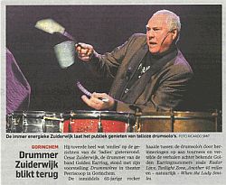 Cesar Zuiderwijk Drummoires show Gorinchem Courant newspaper review Gorinchem show October 15, 2013